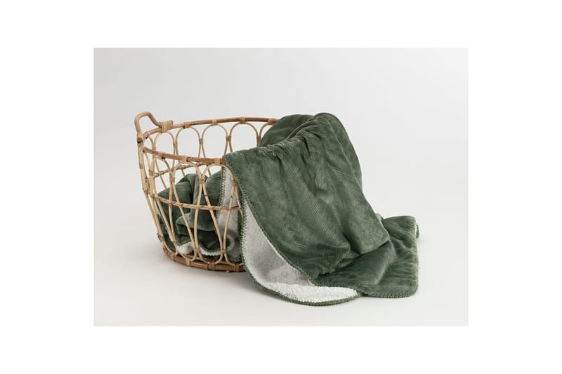 Pläd Sherpa 130 x 170 cm - Grön - Textil & mattor - Filt & pläd