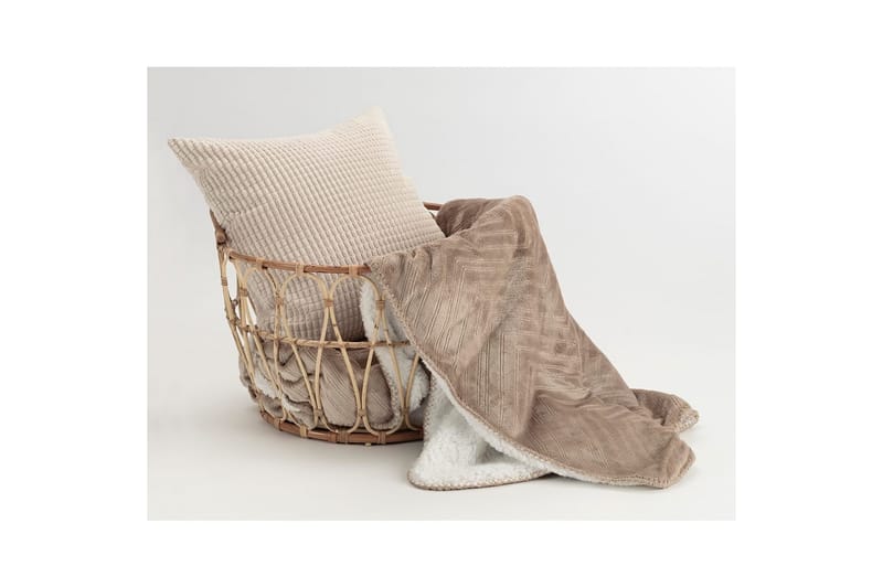 Pläd Sherpa 130 x 170 cm Linne - Linne - Textil & mattor - Filt & pläd