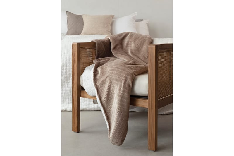 Pläd Sherpa 130 x 170 cm Linne - Linne - Textil & mattor - Filt & pläd