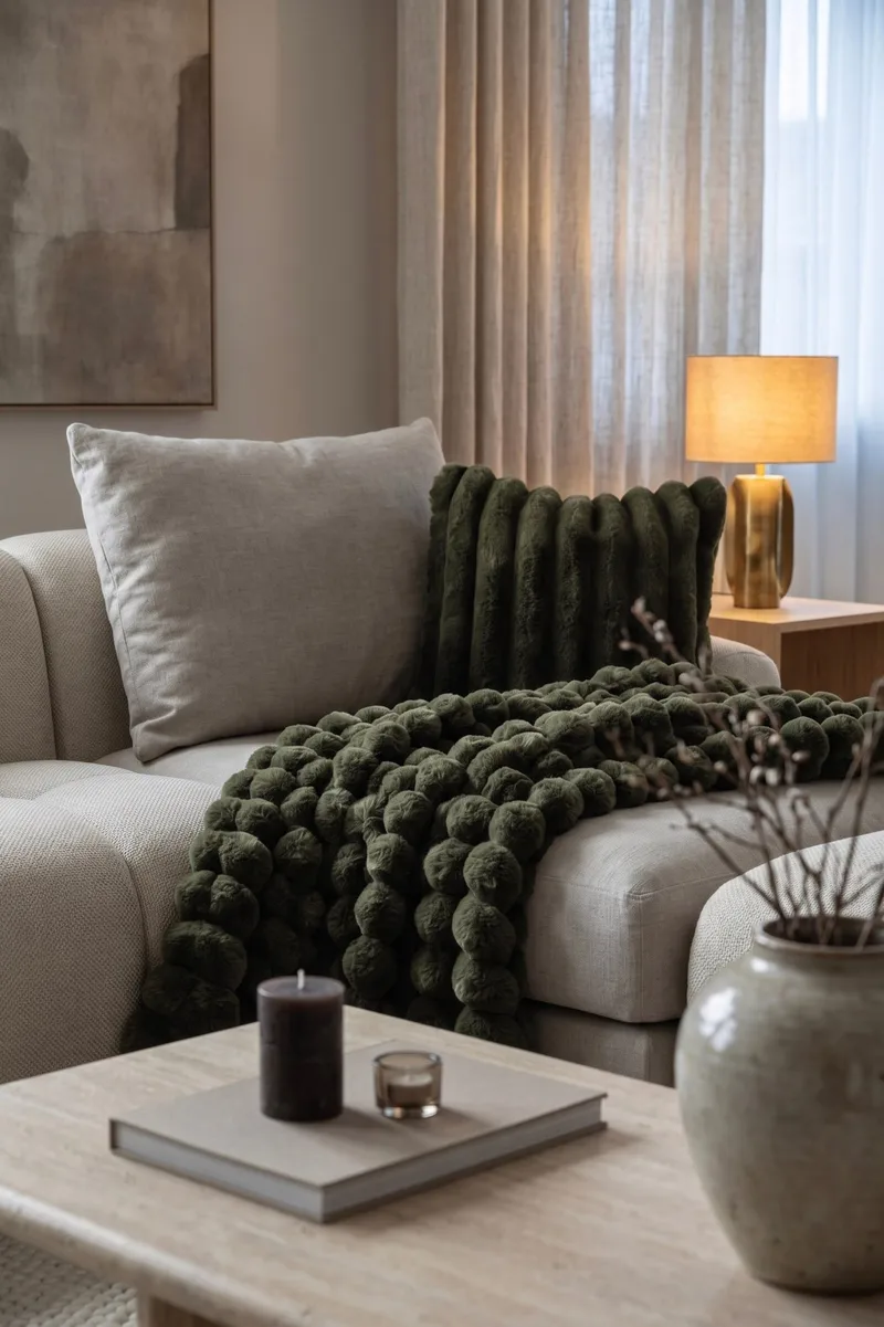 Pläd Soho 150x220 cm - Grön - Textil & mattor - Filt & pläd