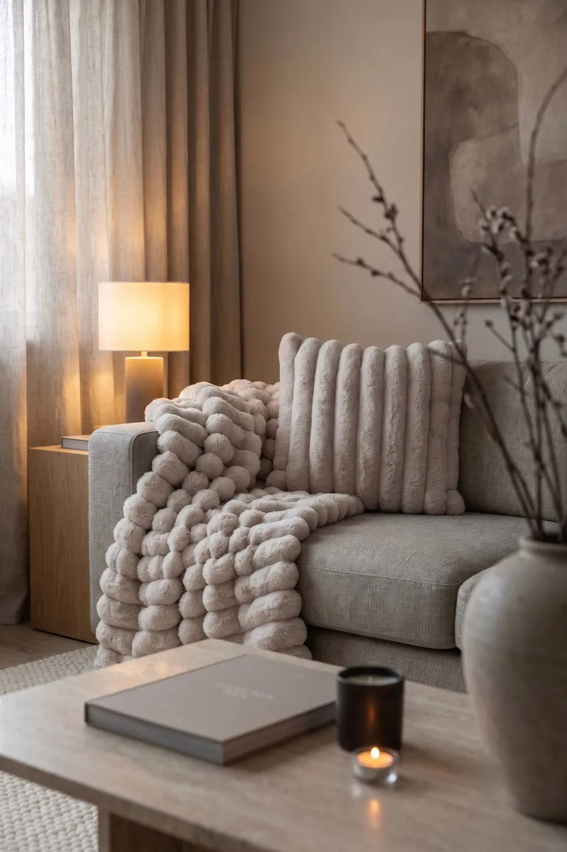 Pläd Soho 150x220 cm - Natur - Textil & mattor - Filt & pläd