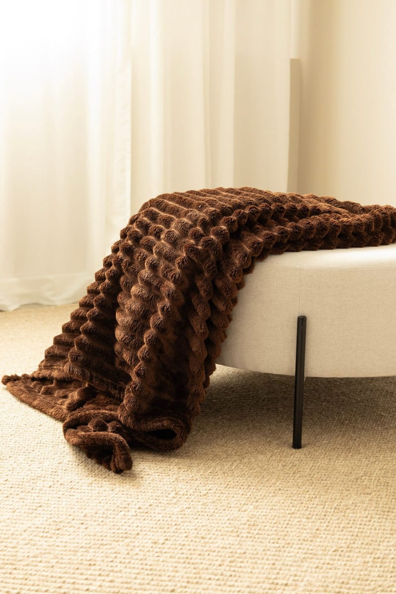 Pläd Stripe 130x170 cm - Brun - Textil & mattor - Filt & pläd