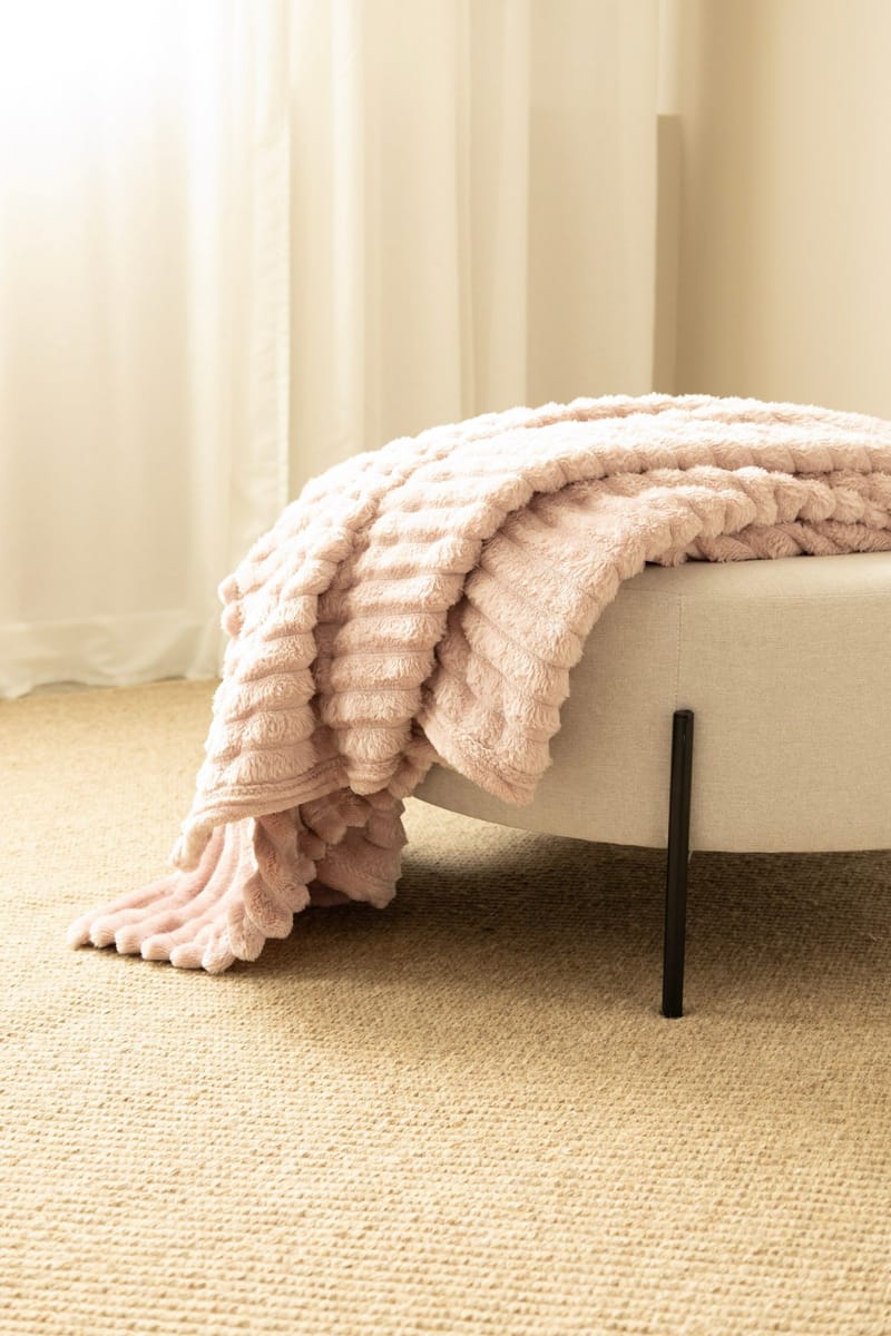Pläd Stripe 130x170 cm - Dammrosa - Textil & mattor - Filt & pläd