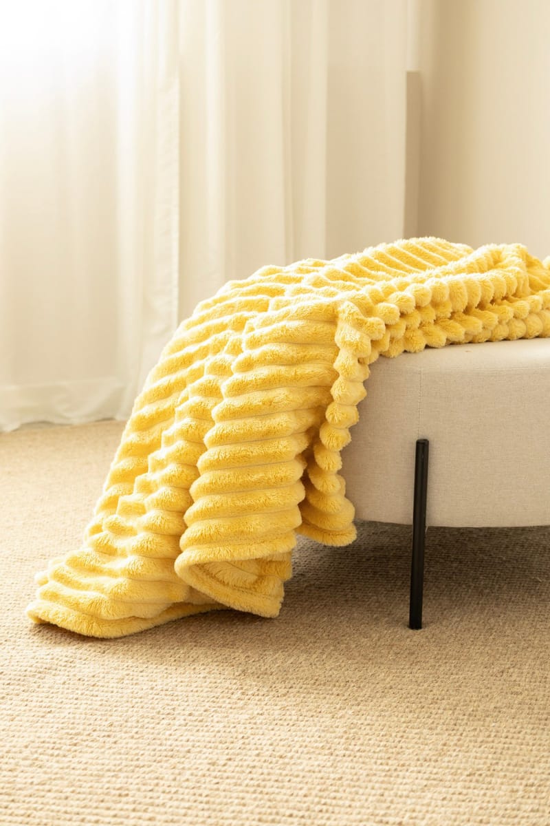 Pläd Stripe 130x170 cm - Gul - Textil & mattor - Filt & pläd