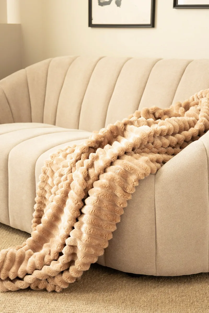 Pläd Stripe 130x170 cm - Karamell - Textil & mattor - Filt & pläd