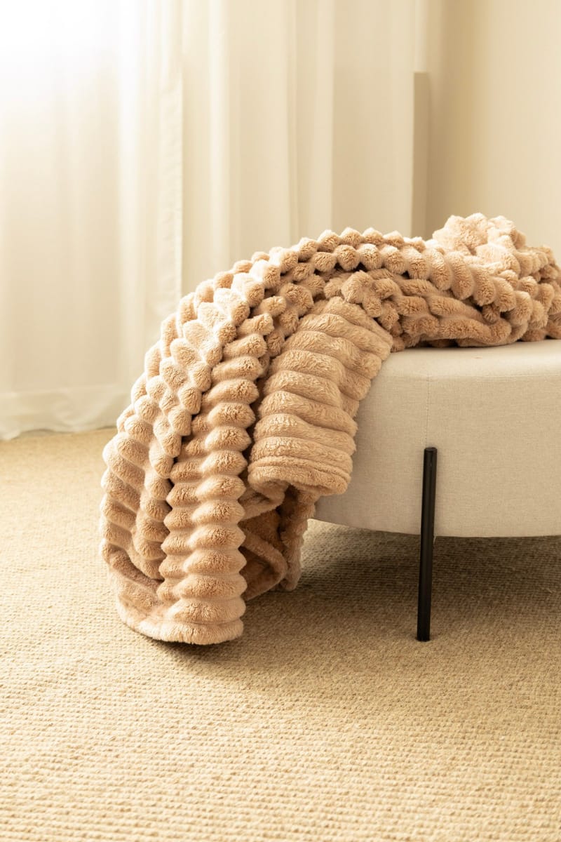 Pläd Stripe 130x170 cm - Karamell - Textil & mattor - Filt & pläd