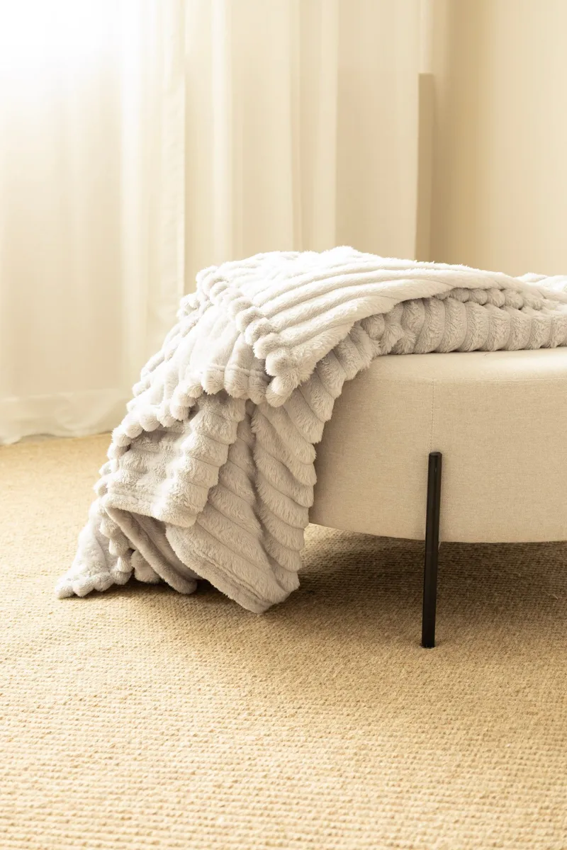 Pläd Stripe 130x170 cm - Silver - Textil & mattor - Filt & pläd