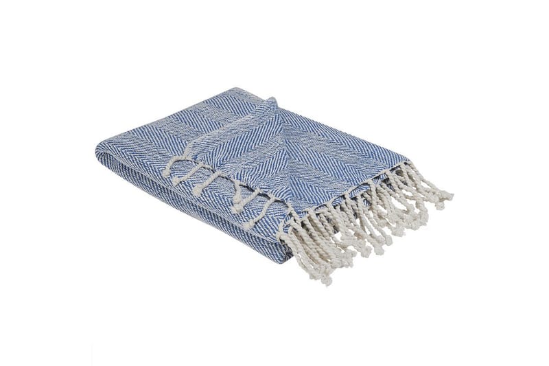 Pläd Tilmi Blå/Vit - Blå/Vit - Textil & mattor - Filt & pläd