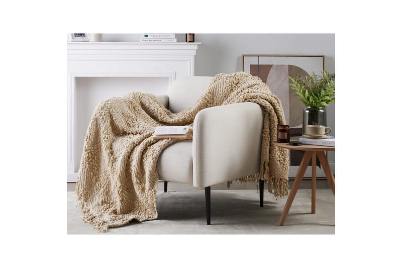 Pläd Vella Beige, 150x200 cm - Beige, 150x200 cm - Textil & mattor - Filt & pläd