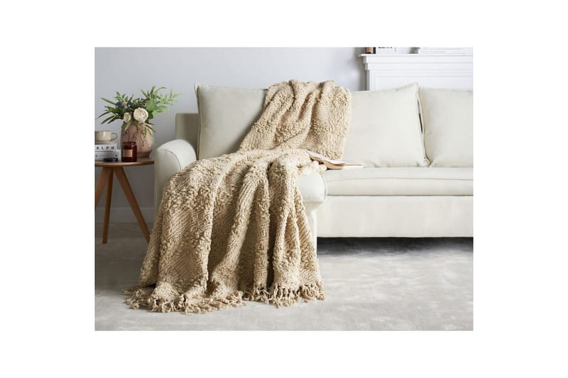 Pläd Vella Beige, 190x230 cm - Beige, 190x230 cm - Textil & mattor - Filt & pläd