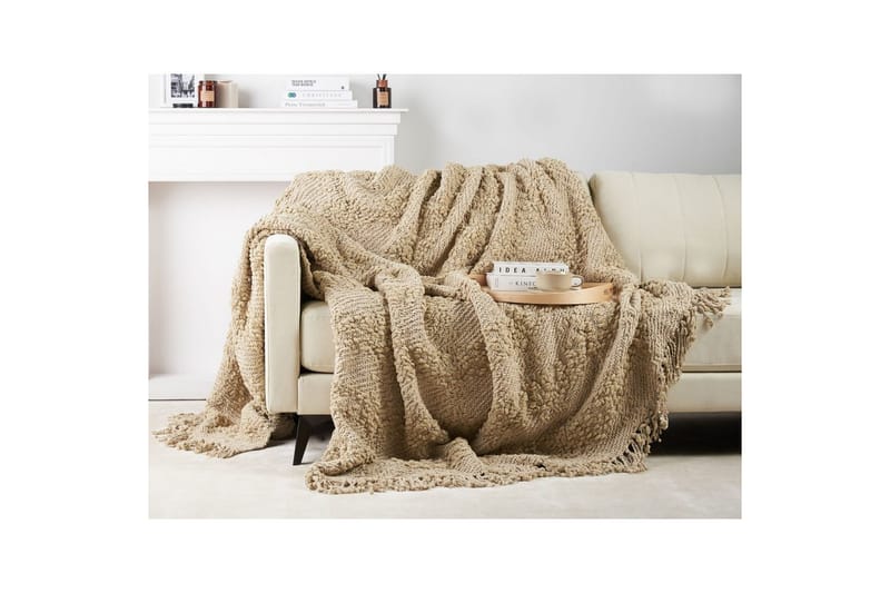 Pläd Vella Beige, 220x240 cm - Beige, 220x240 cm - Textil & mattor - Filt & pläd