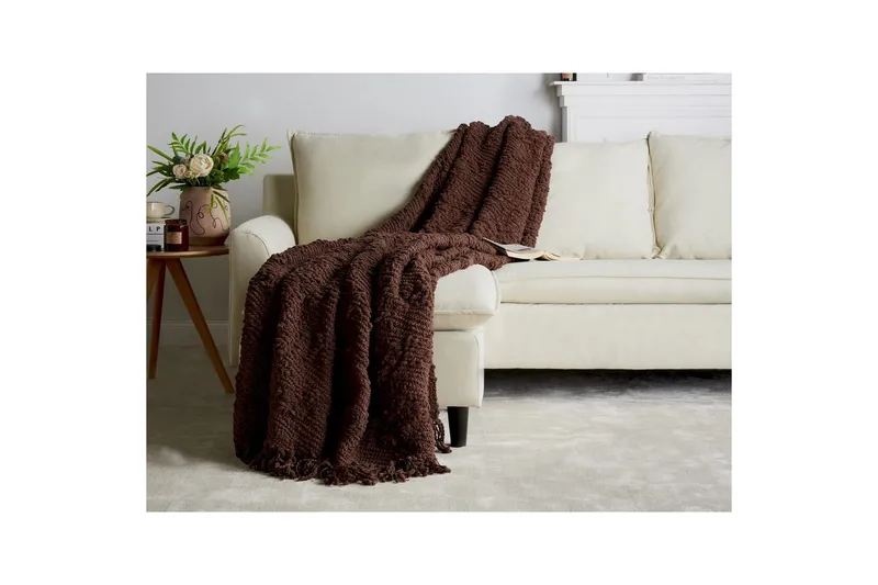 Pläd Vella Brun, 200x220 cm - Brun, 200x220 cm - Textil & mattor - Filt & pläd