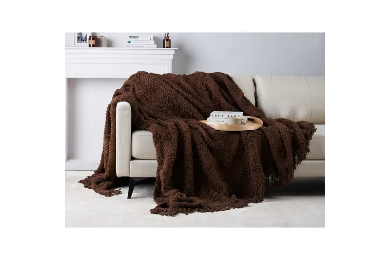 Pläd Vella Brun, 220x240 cm - Brun, 220x240 cm - Textil & mattor - Filt & pläd