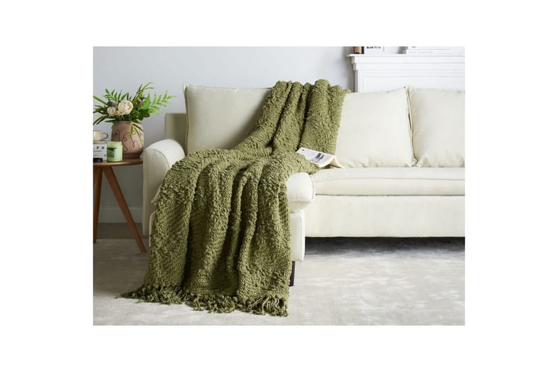 Pläd Vella Grön, 200x220 cm - Grön, 200x220 cm - Textil & mattor - Filt & pläd