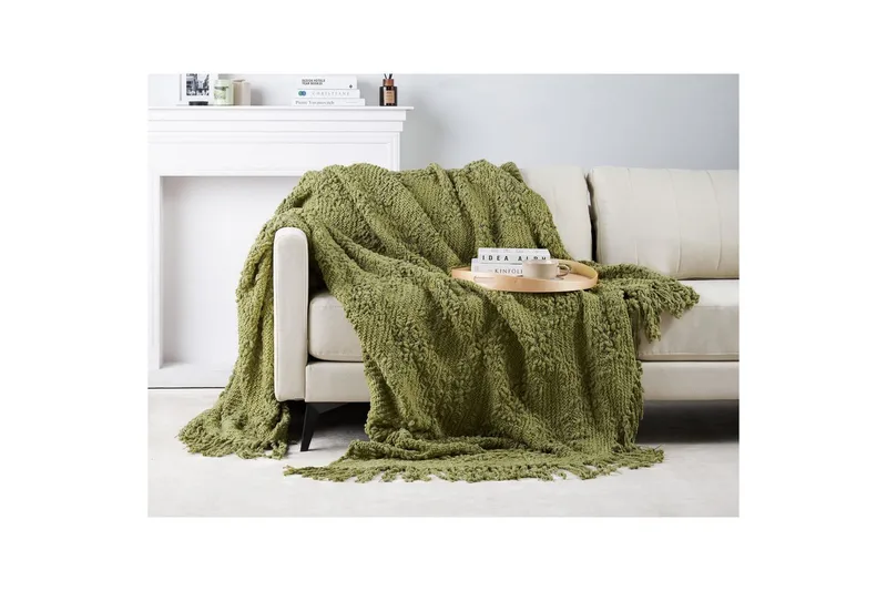 Pläd Vella Grön, 220x240 cm - Grön, 220x240 cm - Textil & mattor - Filt & pläd