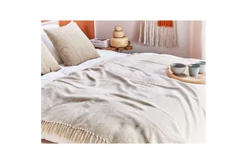 Pläd Yarsa Beige - Beige - Textil & mattor - Filt & pläd