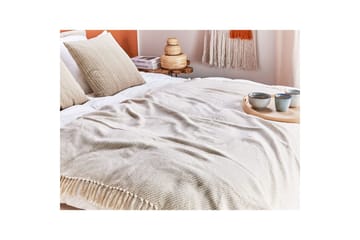 Pläd Yarsa Beige - Beige - Textil & mattor - Filt & pläd