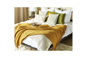 Pläd Yarsa Gul - Gul - Textil & mattor - Filt & pläd