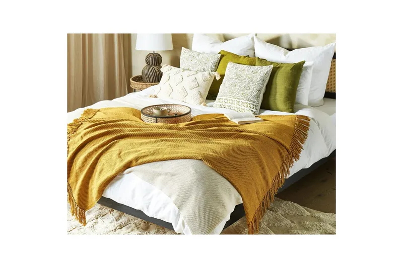 Pläd Yarsa Gul - Gul - Textil & mattor - Filt & pläd