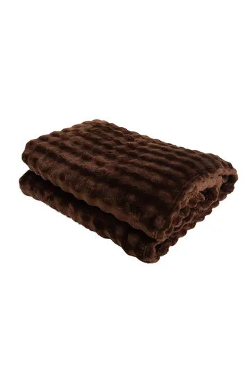 Pläd Pom Pom 130x170 cm - Brown - Textil & mattor - Filt & pläd