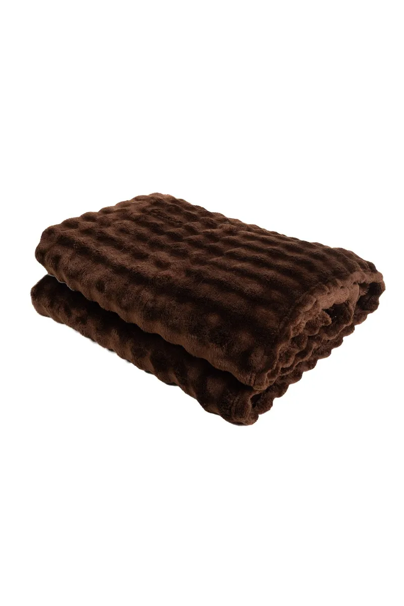 Pläd Pom Pom 130x170 cm - Brown - Textil & mattor - Filt & pläd
