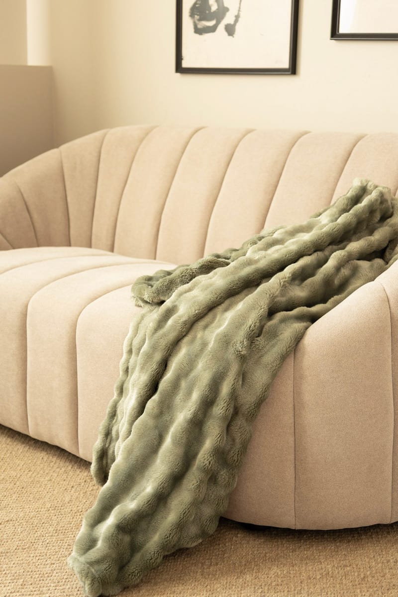 Pläd Pom Pom 150x220 cm - Grön - Textil & mattor - Filt & pläd