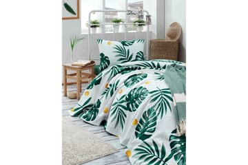 Överkast EnLora Home 160x235 cm - Vit|Grön|Gul - Textil & mattor - Sängkläder