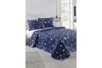 Överkast EnLora Home Dubbelt 200x220+2 Kuddfodral Quiltat - Vit|Mörkblå - Textil & mattor - Sängkläder