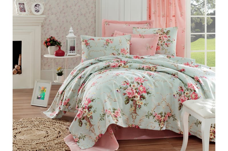 Överkast EnLora Home Dubbelt 200x235+Lakan+2 Kuddfodral - Mint - Textil & mattor - Sängkläder