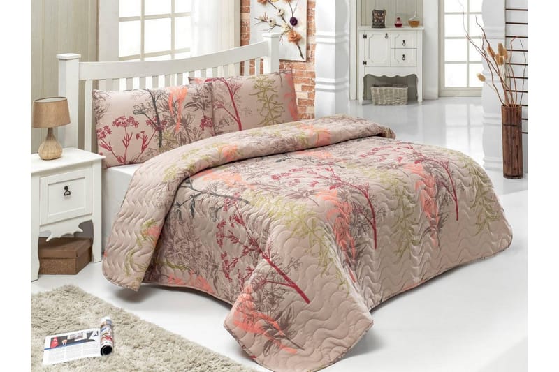 Överkast Eponj Home Dubbelt 200x220+2 Kuddfodral Quiltat - Beige|Röd|Rosa|Grön - Textil & mattor - Sängkläder