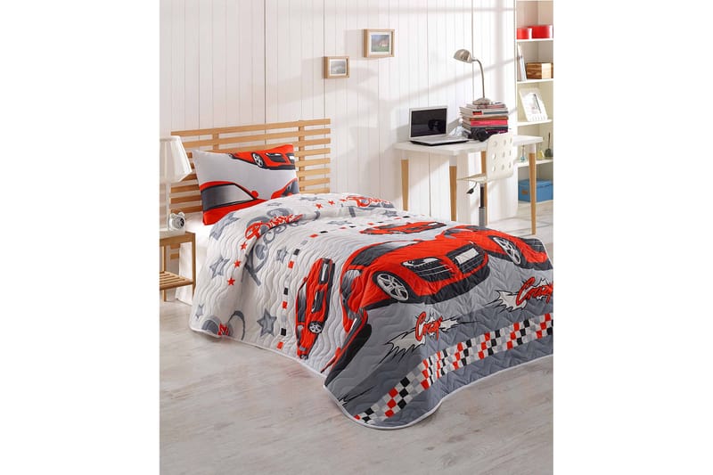 Överkast Eponj Home Enkelt 160x220+Kuddfodral Quiltat - Röd|Grå|Vit - Överkast - Bäddset & påslakanset - Sängkläder