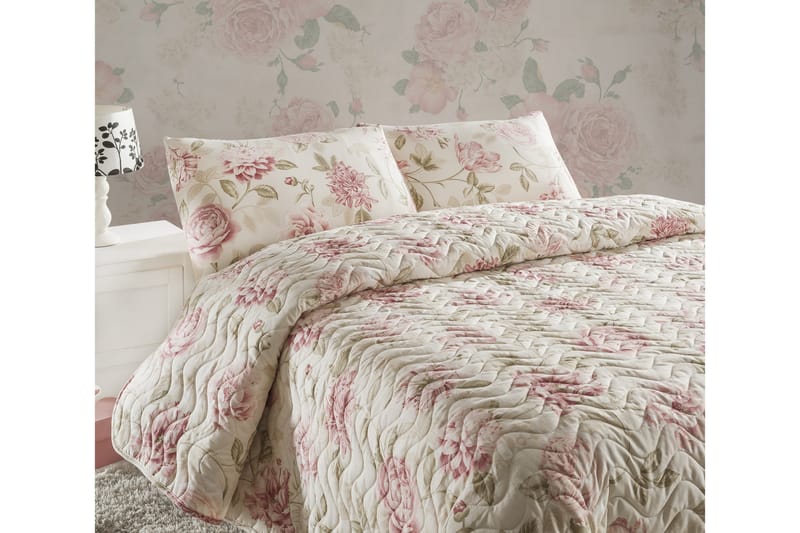 Överkast Eponj Home Enkelt 160x220+Kuddfodral Quiltat - Rosa|Sand|Beige - Textil & mattor - Sängkläder - Bäddset & påslakanset
