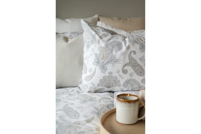 2-Dels Set Tilly 150x210/50x60 cm Vit/Grå - Borganäs - Textil & mattor - Sängkläder - Bäddset & påslakanset