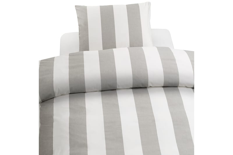 Bäddset Block Stripe 3-Dels 210x220/50x60 cm Grå - Borganäs - Bäddset & påslakanset - Sängkläder - Påslakanset dubbelsäng