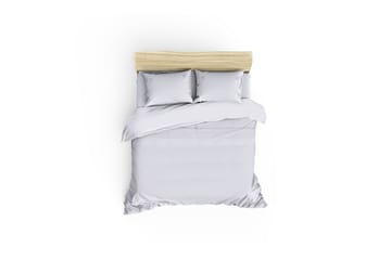 Bäddset Cotton Box Dubbelt 6-dels Satin - Vit|Grå - Textil & mattor - Sängkläder - Bäddset & påslakanset