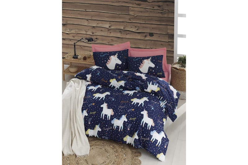 Bäddset Enhörning Eponj Home - Blå - Bäddset & påslakanset - Sängkläder - Påslakanset enkelsäng