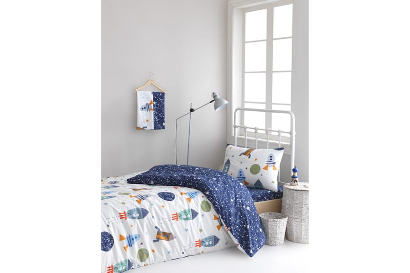 Bäddset EnLora Home Ranforce - Blå - Påslakanset enkelsäng - Bäddset & påslakanset - Sängkläder