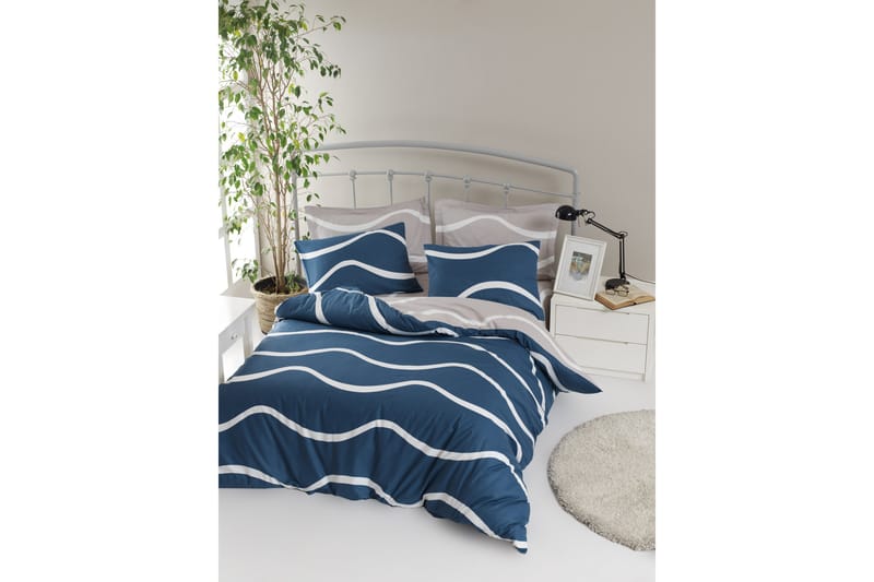 Bäddset EnLora Home Ranforce - Blå/Vit - Bäddset & påslakanset - Sängkläder - Påslakanset enkelsäng