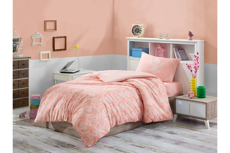 Bäddset Eponj Home Enkelt 3-dels - Rosa|Vit - Bäddset & påslakanset - Sängkläder - Påslakanset dubbelsäng