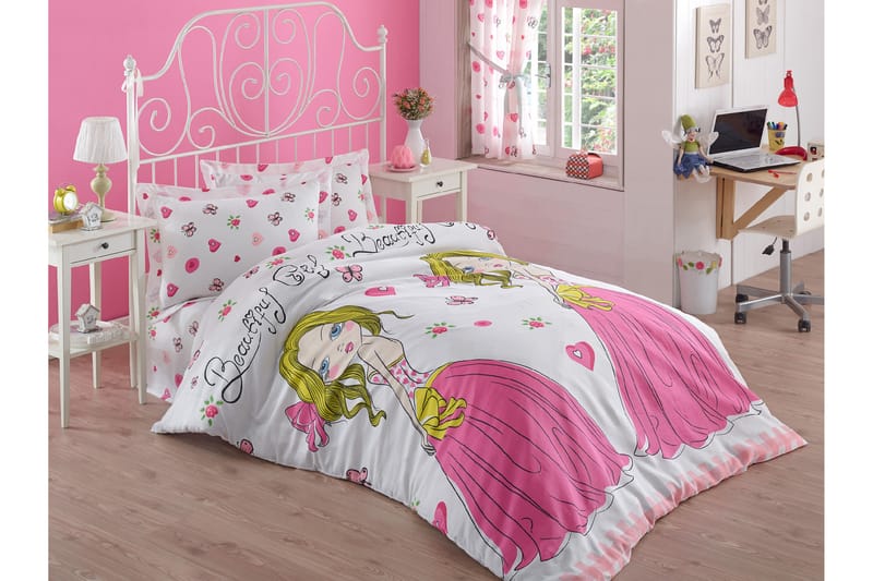 Bäddset Eponj Home Enkelt 3-dels - Vit|Rosa|Multi - Bäddset & påslakanset - Sängkläder - Påslakanset dubbelsäng