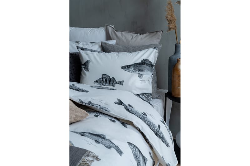 Bäddset Fiske Set Vit/Svart - Franzén - Textil & mattor - Sängkläder - Bäddset & påslakanset