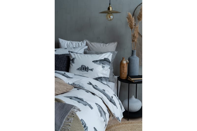 Bäddset Fiske Set Vit/Svart - Franzén - Textil & mattor - Sängkläder - Bäddset & påslakanset