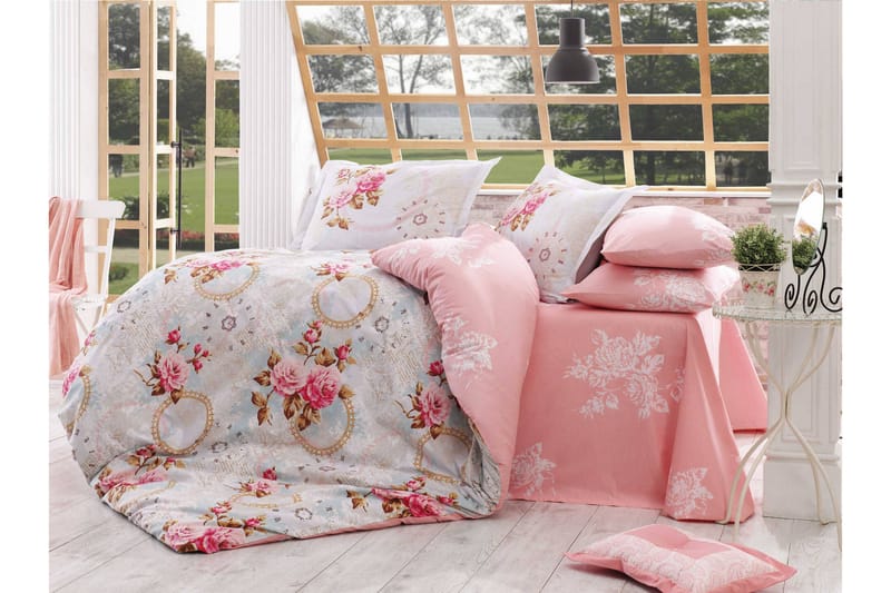 Bäddset Hobby Enkelt 3-dels Poplin, Rosa|Senap|Beige|Blå