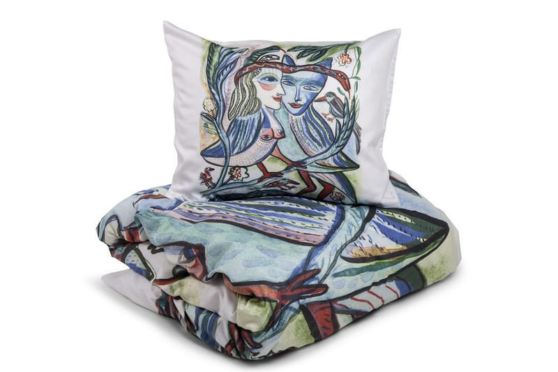Bäddset KL Turturduvor 150x210 cm Vit - Kosta Linnewäfveri - Textil & mattor - Sängkläder - Bäddset & påslakanset
