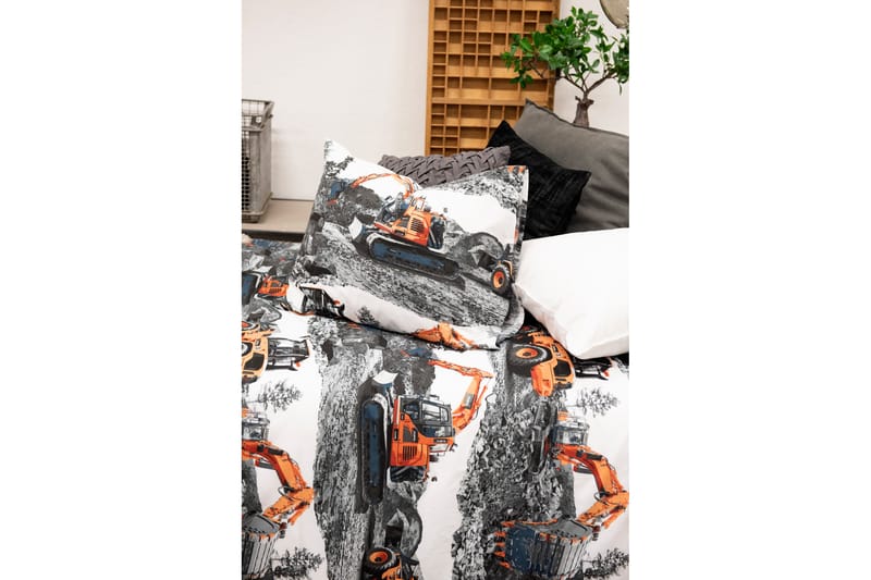 Bäddset Maskiner Set Orange - Franzén - Textil & mattor - Sängkläder - Bäddset & påslakanset