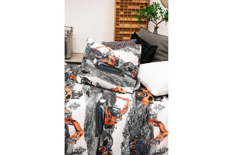 Bäddset Maskiner Set Orange - Franzén - Bäddset & påslakanset - Sängkläder - Påslakanset dubbelsäng