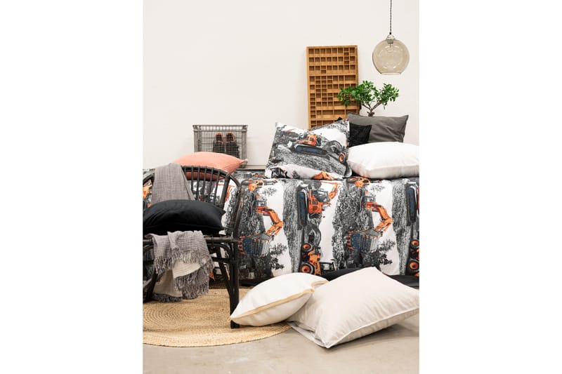 Bäddset Maskiner Set Orange - Franzén - Textil & mattor - Sängkläder - Bäddset & påslakanset