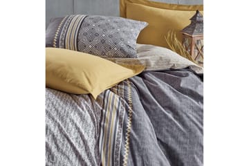Bäddset Ranforce Dubbel Täckeöverdrag Set Doezum Grå / Senapsgul / Vit Grå, Mustard Yellow,Vit - Textil & mattor - Sängkläder - Bäddset & påslakanset - Påslakanset enkelsäng