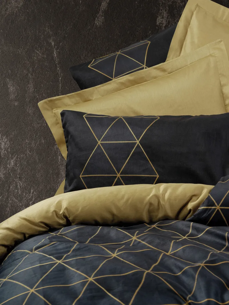 Branlor Bäddset 240x220 cm - Guld/Svart - Textil & mattor - Sängkläder - Bäddset & påslakanset - Påslakanset dubbelsäng