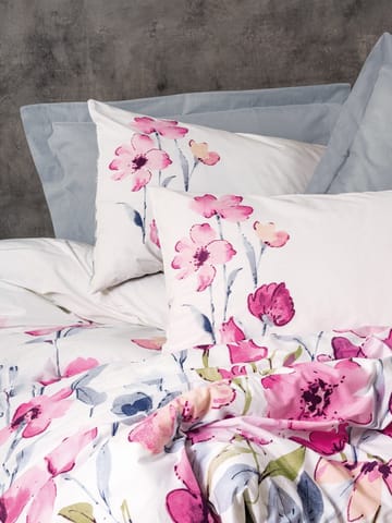 Carla Bäddset 140x200 cm - Grå Vit Rosa - Textil & mattor - Sängkläder - Bäddset & påslakanset - Påslakanset enkelsäng